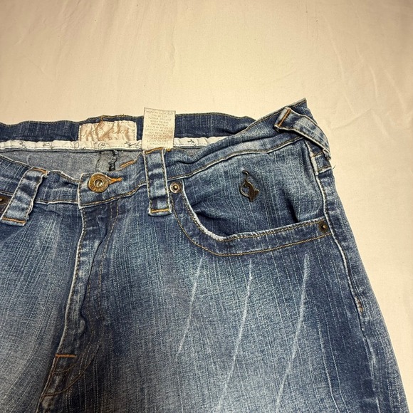 Baby Phat Women's Jeans Size 18 Flare Bootcut Blue Denim Stretch Y2K Distressed - Picture 6 of 12